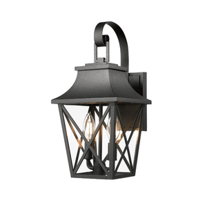 Black exterior wall light detail