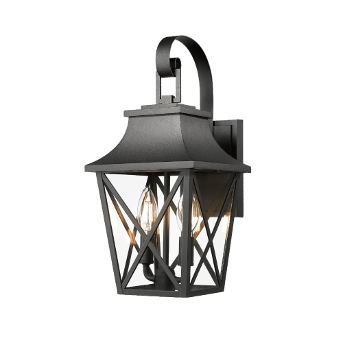 Black exterior wall light detail