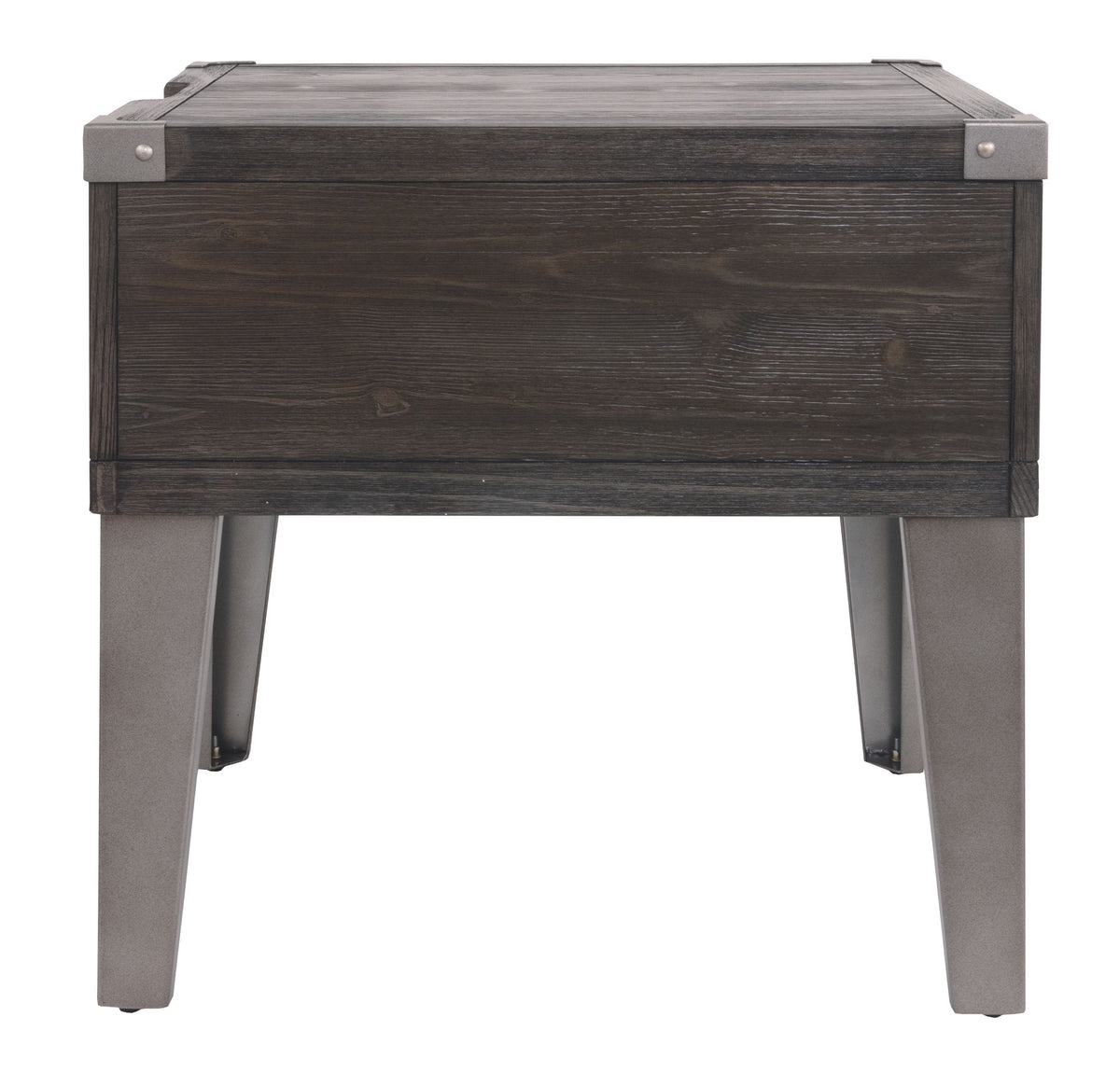 Todoe - Rectangular End Table - Dark Gray