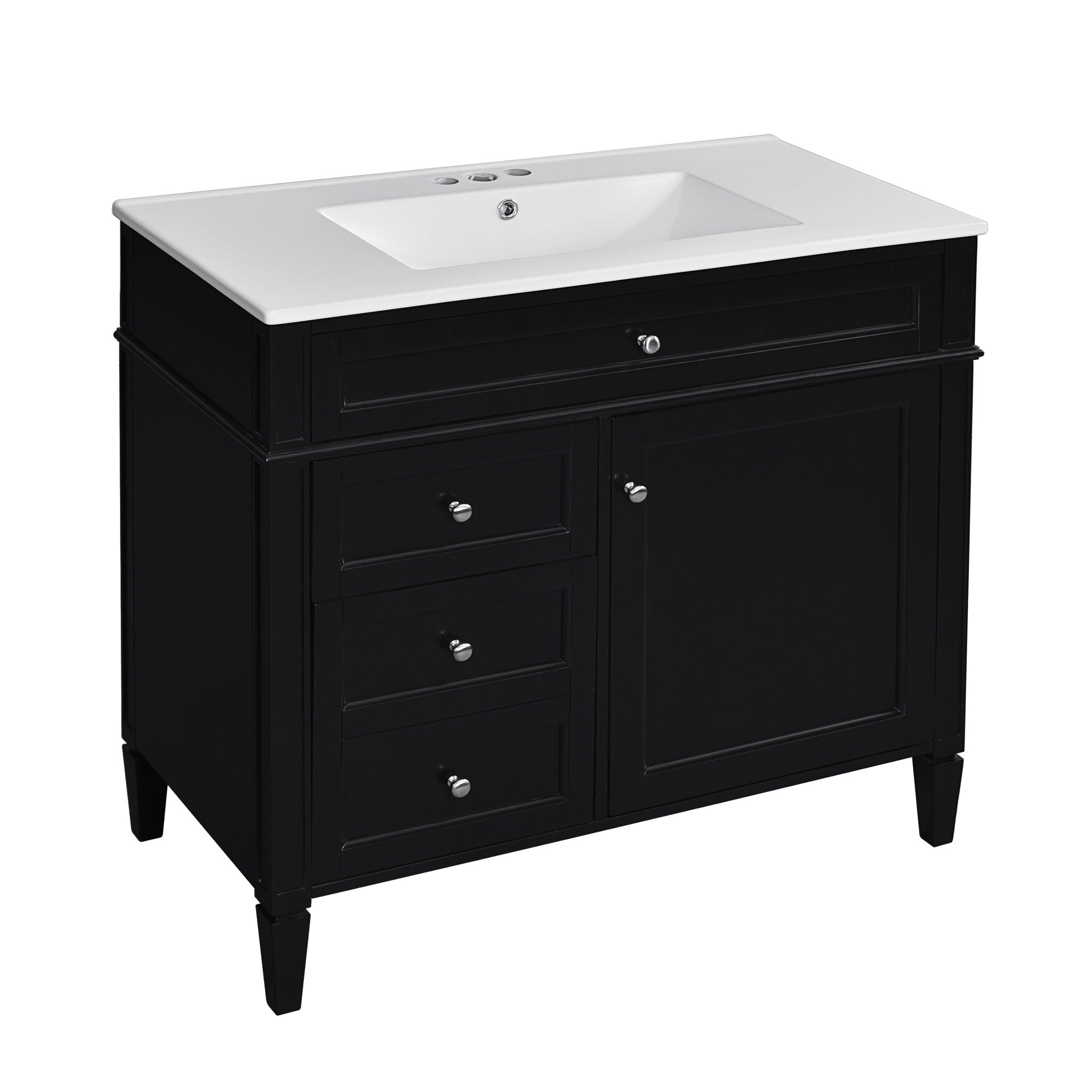 Bathroom Vanity With Top Sink, 2 Drawers And Tip Out Drawer