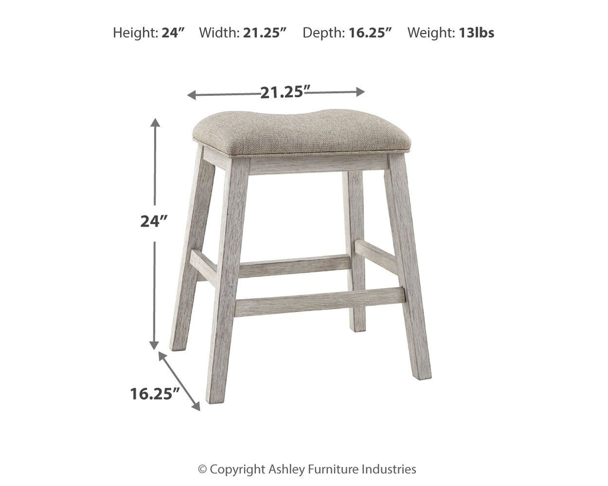 Skempton - Upholstered Stool (Set of 2) - White