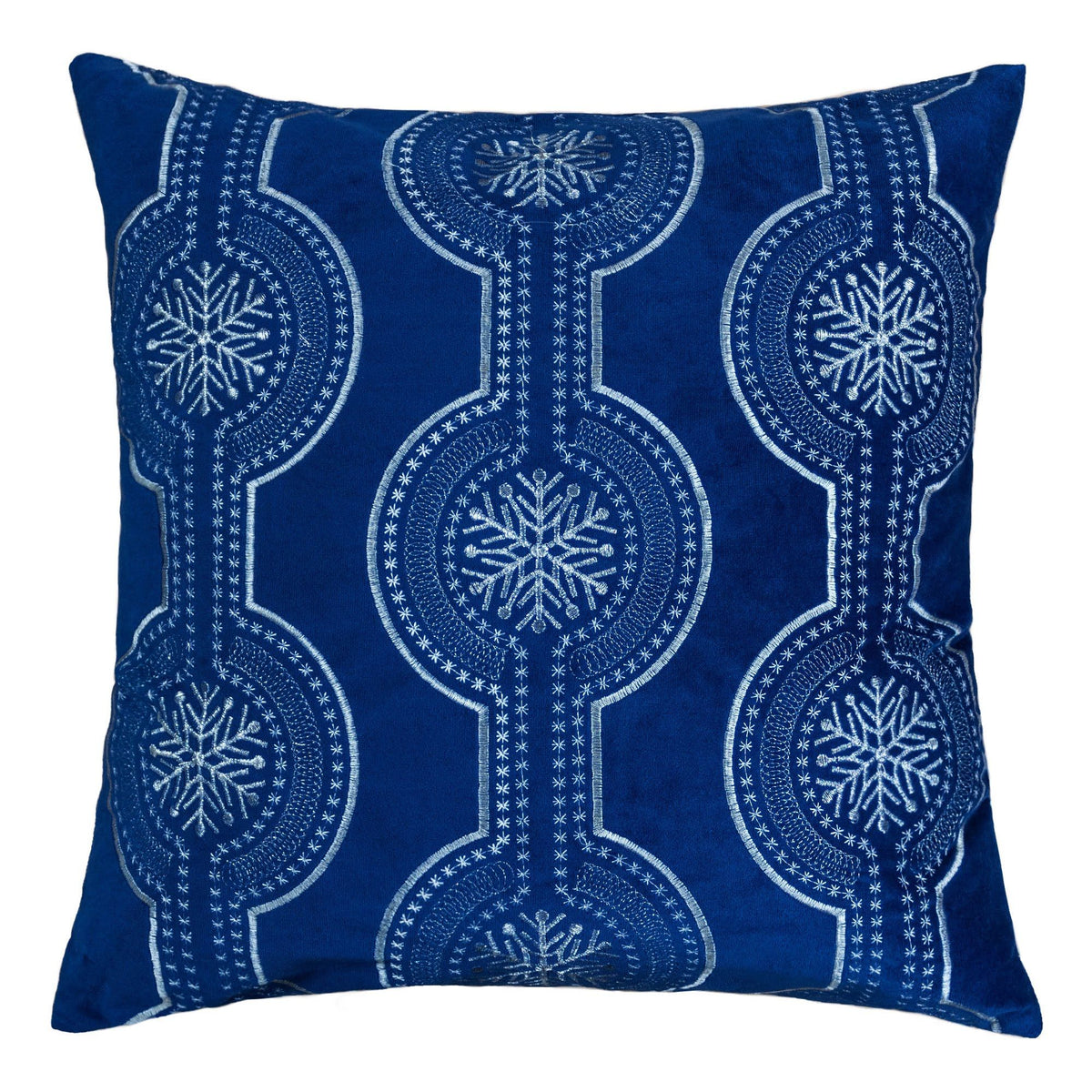 Holiday Throw Pillow With Snowflake Embroidery