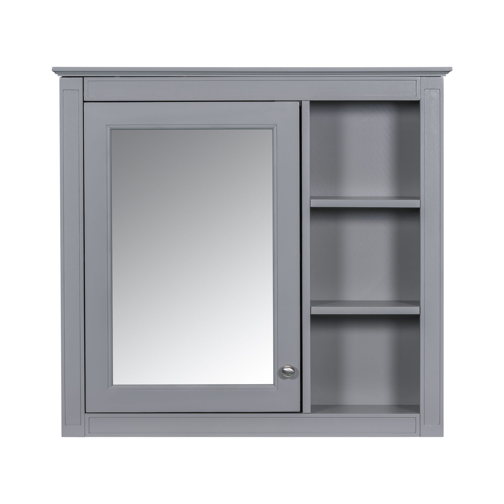 Wall Mounted Medicine Cabinet With Mirror And 3 Open Shelves