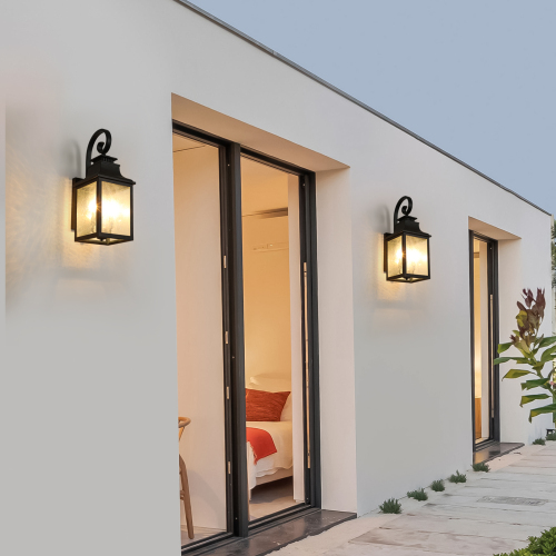 Vintage outdoor lantern on porch