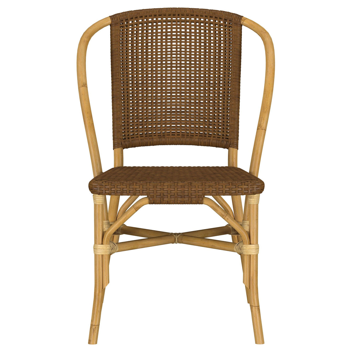 Lexley Woven Rattan Dining Side Chair Brown (Set of 2)