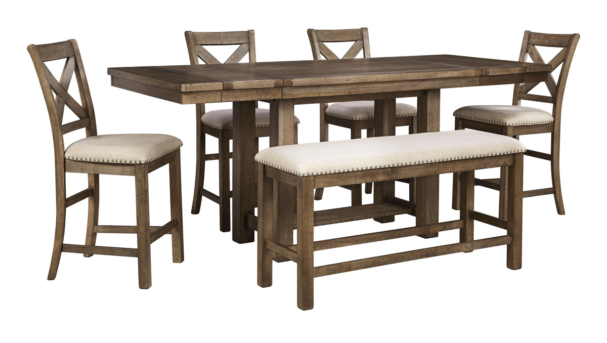 Moriville - Rectangular Dining Room Counter Extension Table - Grayish Brown