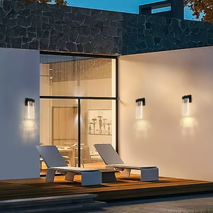 Crystal wall light mounted outdoors