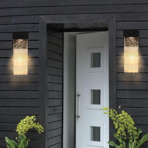 Crystal outdoor wall light with light sensor 2-pack