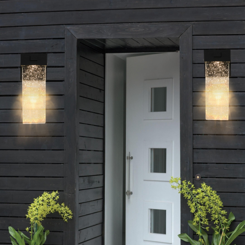 Crystal outdoor wall light with light sensor 2-pack