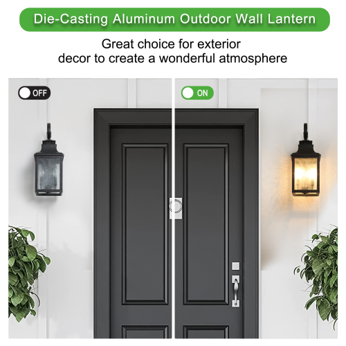 Glass wall lantern bulb view