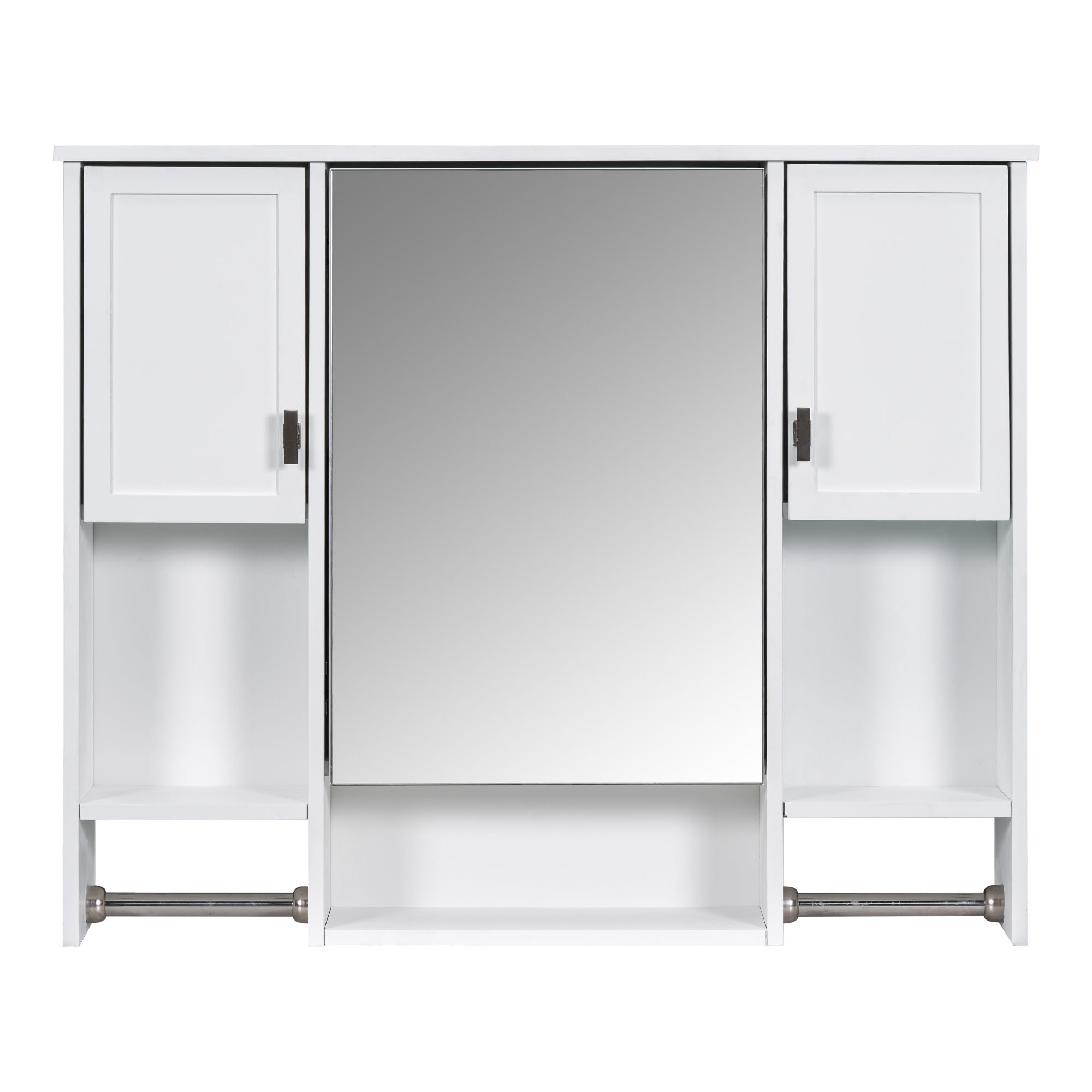 Wall Mounted Bathroom Storage Cabinet With Mirror, Medicine Cabinet With Towel Bar