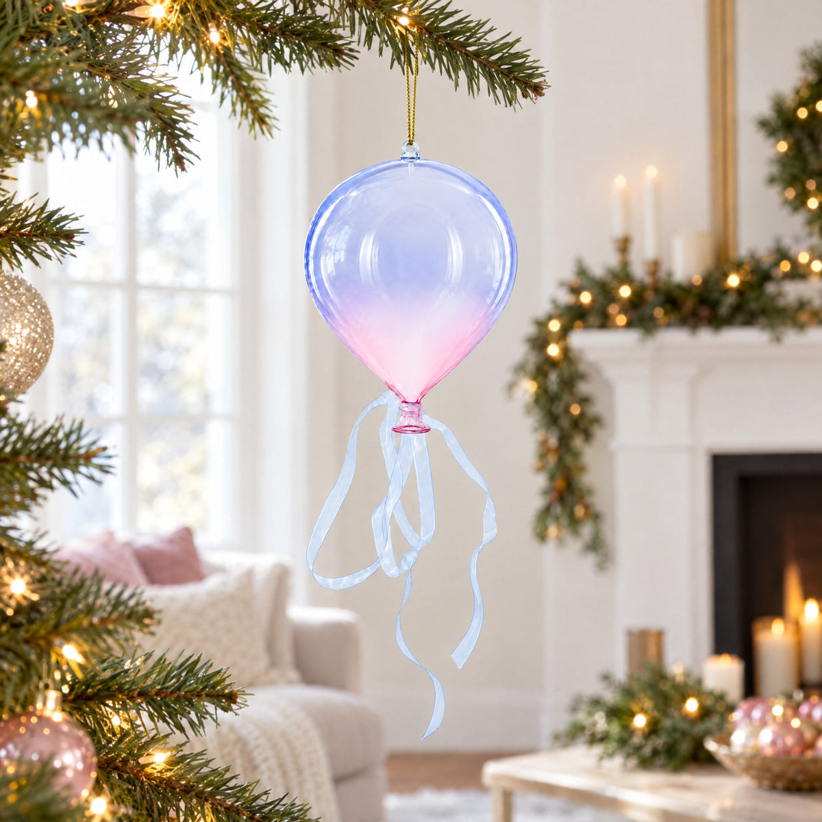 Iridescent Sky Balloon Glass Christmas Ornament