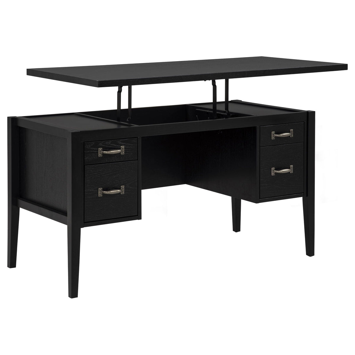 Graham 54-inch 4-drawer Double Pedestal Lift Top Computer Desk Black