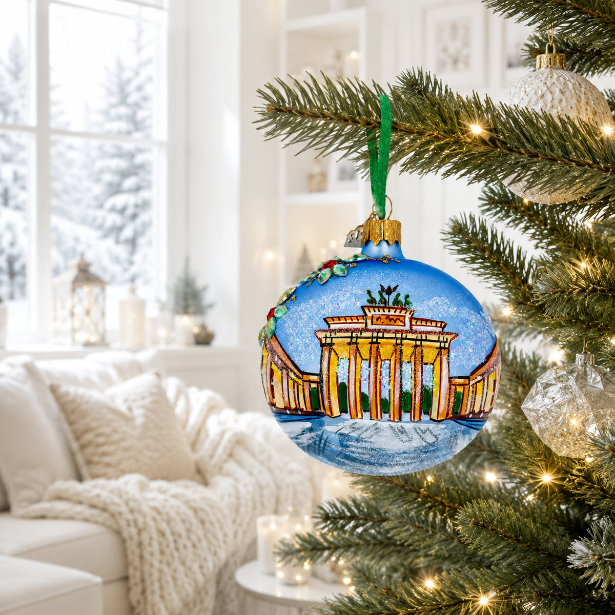 Brandenburg Gate, Berlin, Germany Glass Christmas Ornament