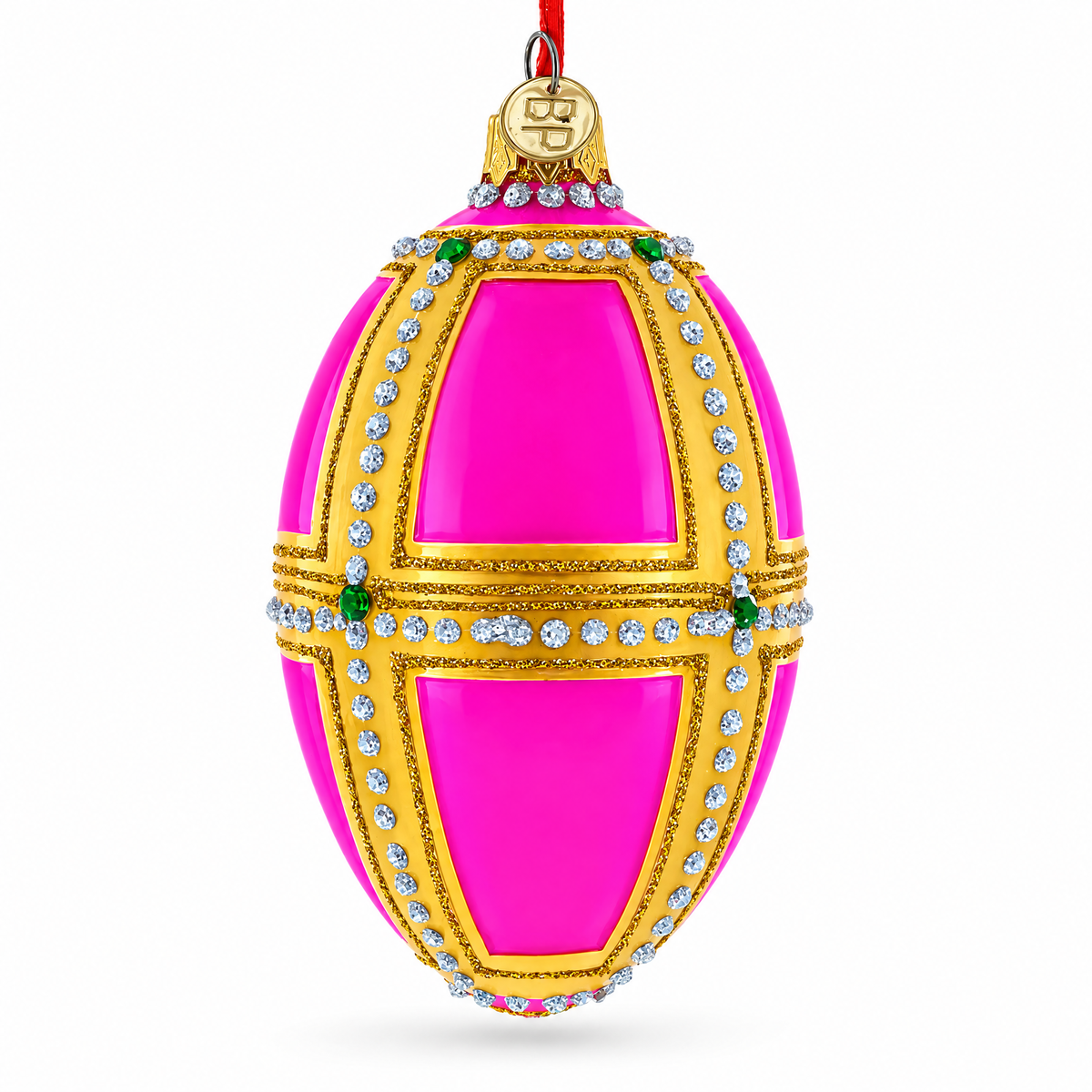 1890 Danish Palaces Royal Egg Glass Ornament 4 Inches