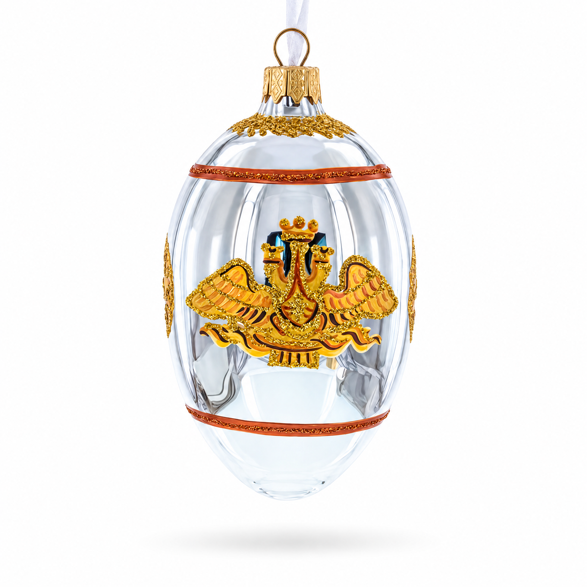 1916 Steel Military Royal Glass Egg Ornament 4 Inches