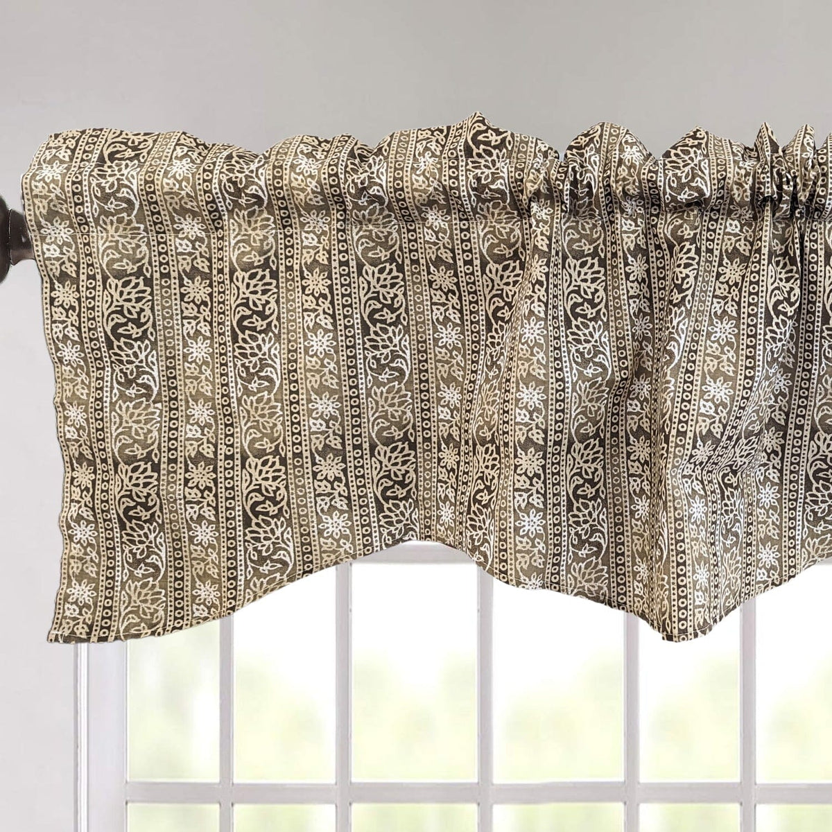 DaDa Bedding Moroccan Paisley Filigree Floral Window Curtain Valance - 18" x 52" (JHW-885)